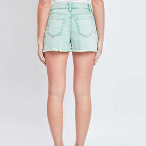 Shorts de Mezclilla Ajustados de Cintura Media para Mujer, Casuales de Verano, con Cierre de Botones, Lavado Claro, 100% Algodón, 400g, Bordado, Color Resistente a la Decoloración - Product Image 2