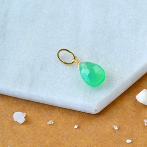 Colgante de Cristal de Chrysoprasa en Forma de Lágrima, Gema Verde, Chapado en Oro Rosa, Joyería Delicada Hecha a Mano - Product Image 4