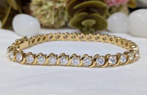 Bracelet tennis en or massif 14 carats avec diamant de laboratoire de 5,80 carats, 7 pouces, bracelet en diamant classique de luxe pour femmes, cadeau d'anniversaire - Product Image 4