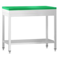 Table de travail commerciale en acier inoxydable PREMIUM - 700x600mm - avec étagère inférieure - avec planche à découper verte