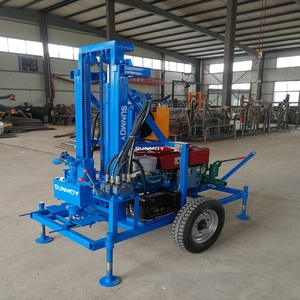 Machine de forage portable pliable mini sur roues, profondeur de forage maximale de 100 m, alimentation à l'essence, moteur principal, puits d'eau, petite mine - Product Image 5