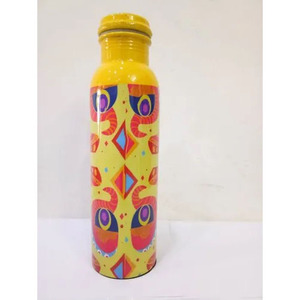 Yoga Health Benefits Drinking Pure Copper Indian Handicraft High Quality New Design 2023 <b>Bottles</b> Copper <b>Water</b> <b>Bottle</b> Wholesale - Product Image 1