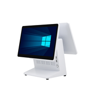Terminal de point de vente 15,6 pouces, système de point de vente pour magasin de détail, processeur Intel Core i3, Windows 7/8/10, blanc/noir, écran unique, imprimante