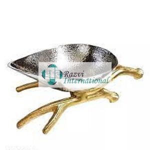 Cuenco de hoja de roble negro y dorado, decoración de diseño elegante de lujo, cuencos antiguos para servir frutas de lujo de la mejor calidad al por mayor - Product Image 4