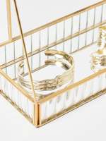 Mini miroir design de maison moderne de luxe et porte-plateau en verre de cristal organisateur de bijoux pour accessoires et boîtes à bijoux