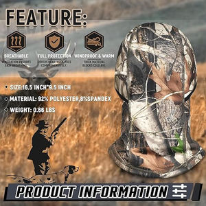 หน้ากากบาลาคลาวาสำหรับล่าสัตว์ ผ้าฟลีซเนื้อนุ่ม น้ำหนักเบา สวมใส่สบาย และเป็นมิตรต่อสิ่งแวดล้อม ลายพราง สำหรับผู้ชายและผู้หญิง ใช้เป็นหมวกและหมวกแก๊ปได้ - Product Image 4