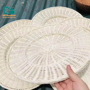 Set de 2 dessous-de-plat en rotin bohème premium 30 cm, jaune rustique, durable, couleurs personnalisables pour les fêtes de bébés et d'enfants, artisanat DHT - Product Image 6