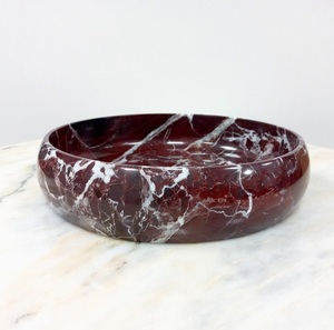 Cuenco decorativo de mármol blanco de moda con base de latón elegante plato de mármol redondo moderno de lujo decoración del hogar centro de mesa cuenco para servir - Product Image 6