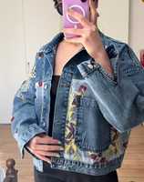 Jaket Denim Wanita Ukuran Besar Musim Dingin, Bernapas, Ramah Lingkungan, Cepat Kering, Warna Dapat Disesuaikan, Bordir, Kancing Tanduk