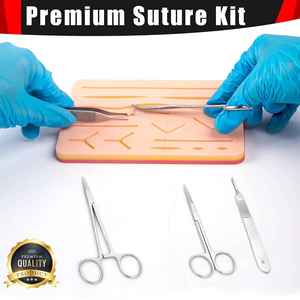 <b>Suture</b> Practice <b>Kit</b> - Surgery <b>Kit</b> with Silicone <b>Suture</b> Pad, Forceps, <b>Suture</b> Thread & Needle | <b>Sutur</b> <b>Kit</b>, Medic Instrument Vet - Product Image 3