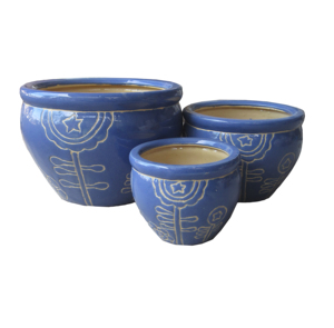 wholesale products indoor ceramic flower pots & planters <b>sets</b> for home & garden supplies <b>pottery</b> pots for plants made in Vietnam - Product Image 5