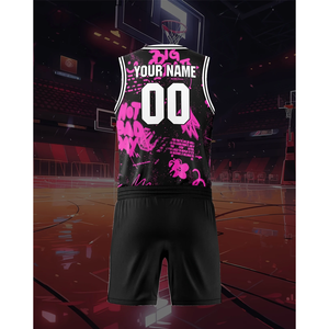 Tenue de basketball personnalisable au design dernier cri, respirante et à séchage rapide, motif abstrait multicolore |   Idéal pour l'entraînement - Product Image 5