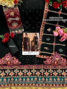 Belle offre Diwali trois pièces pour dames robe de soirée Georgette Salwar Kameez disponible au tarif de gros - Product Image 3