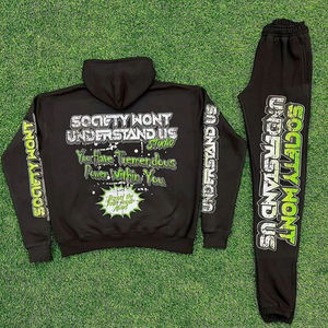 DTG Print Direct to Garment Custom 100% Polyester Fleece Slim Fitted Color blanco Jogging Chándales para hombres OEM con servicio - Product Image 2