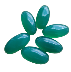 พลอยโมราทรงวงรียาวสีเขียวธรรมชาติอัญมณีทรงโดมด้านหนึ่งสำหรับทำเครื่องประดับสร้อยข้อมือผู้ชายและผู้หญิง - Product Image 5