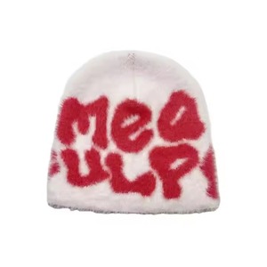 High Quality Custom Winter Knitted Hat All-Over Logo Jacquard Faux <b>Fur</b> Beanie Mohair Beach Travel Business Featuring Bows - Product Image 4