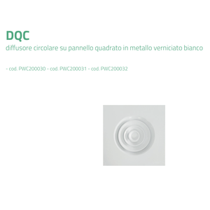 Difusor de Aire Acondicionado de Panel Cuadrado Tecnosystemi DQC, Ventilador de Extracción Circular de Metal Pintado de Blanco - Product Image 4