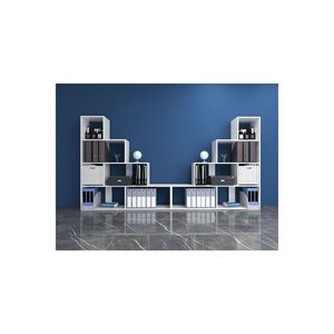 Scala Handcrafted Modern Design Ladder <b>Shelf</b> Bookcase <b>White</b> 6-Tier Suntalam Office and Living Room Organization Made in Turkey - Product Image 2