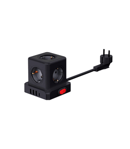 Base modulare con 5 prese + 3 porte USB + USB-C/Switch, 1,5 m, nera (F-Bright 1002910-N) - Product Image 1
