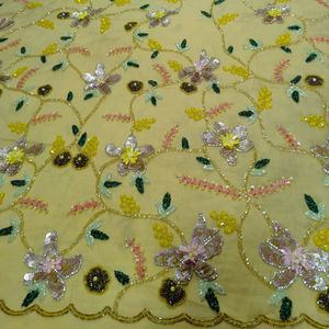 Cuentas de tela de encaje de Organza bordadas con flores 3D personalizadas de gama alta decoradas al por mayor para zapatos - Product Image 1