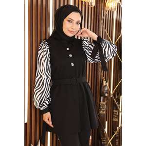 Traje Midi con Estampado de Piedras, Estilo Casual - Product Image 2