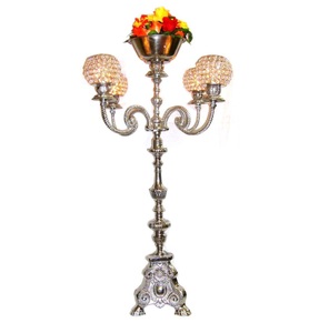 Nouveau chandelier européen à 5 bras décoration de scène de mariage maison couloir table cristal candélabre votif bougeoir en métal - Product Image 4