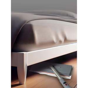 Serpillère plate à une touche avec manche télescopique et mécanisme de verrouillage automatique du chiffon, conception ergonomique pour un nettoyage domestique facile - Product Image 6