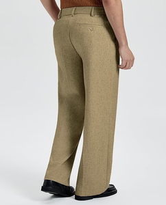 Pantalons décontractés à jambes larges pour hommes, style old money, plissés, vintage, coupe décontractée, pantalon de travail, vente en gros - Product Image 3