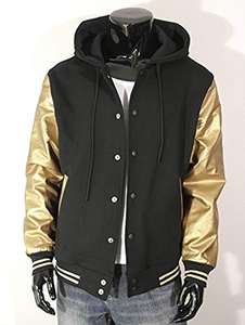 Usine de haute qualité College Letterman broderie personnalisée université pour hommes avec manches en cuir veste de baseball avec capuche - Product Image 2