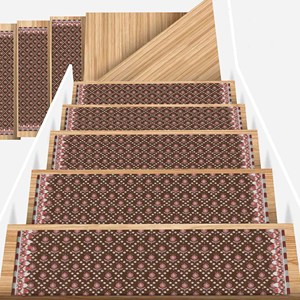 Alfombra Estampada con Diseño Kilim Marrón: Estilo Bohemio Moderno Antideslizante, Goblen - Product Image 3