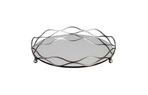 Bandeja redonda de Metal decorativa, espejo de cristal para Decoración de mesa, para Hotel, restaurante, tocador para el hogar, venta al por mayor - Product Image 5