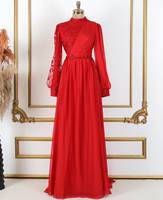 Robe de prière musulmane de luxe élégante en soie de Dubaï, à manches à volants, infroissable, faite main, haute qualité, couleur personnalisable, toutes saisons