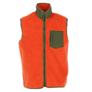 Chaleco Térmico Cortavientos, Chaqueta sin Mangas, Chaleco Abrigado, Híbrido de Forro Polar Naranja y Caqui para Hombre, Invierno, Personalizado - Product Image 1
