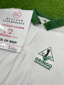 Cremallera de cuarto de algodón 100% para polos con logotipo bordado Tela de lona de patrón sólido - Product Image 2