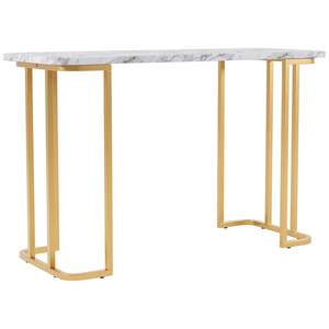 Table console en métal doré de qualité supérieure avec dessus en marbre Design élégant pour salon chambre hôtels fermes villas - Product Image 2