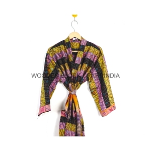 Kimono de Seda con Estampado Floral Vintage, Bata de Playa, Ropa de Dormir Cómoda para Uso Diario, Sari Indio, Regalo para Ella - Product Image 6