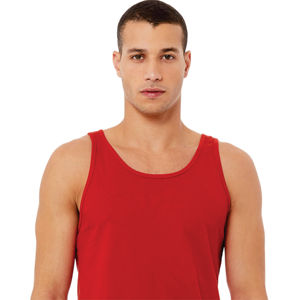 Side Seamed Retail Fit 100% Airlume Combed and Ring Spun Cotton 32 single 4.2 oz Red Unisex Jersey Tank - Product Image 4