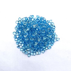 4mm topaze bleue suisse trillion de pierres précieuses en vrac topaze bleue naturelle à facettes pierre en vrac pour la fabrication de bijoux par grossiste indien - Product Image 2