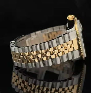 นาฬิกาเพชรโมอิส2โทนสีสำหรับผู้ชายนาฬิกาสไตล์ฮิปฮอปสุดหรูสายสแตนเลสสำหรับผู้ชาย - Product Image 4