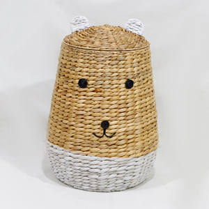 Vente chaude Qualité Panier De Rangement En Forme D'animal Jacinthe D'eau Tissé Bin pour La Blanchisserie Bon pour Les Boîtes De Rangement De Jacinthe - Product Image 4