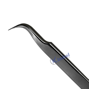 Pince à épiler d'extension de cils à pointe de fibre, outils d'extension de cils longs et pointus incurvés, vente en gros - Product Image 2