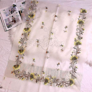 ผ้าพันคอผ้าไหมปักด้วยมือแบบดั้งเดิมสำหรับผู้หญิงผ้าคอตตอนปักด้วยมือ - Product Image 3