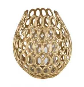 Candelabros decorativos para el hogar con nuevo diseño de iluminación con acabado recubierto de oro para soporte de portavelas de mesa - Product Image 4