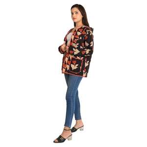 Handmade Reversible Floral Cotton Quilted <b>Jacket</b> <b>for</b> <b>Women</b> Block Print Outerwear Boho Ethnic Style <b>for</b> Autumn <b>Summer</b> Winter - Product Image 5