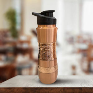 Presentamos una nueva botella de cobre y agua Sipper con mate y fondo martillado con botella de Sipper de cobre con acabado pulido espejo - Product Image 4