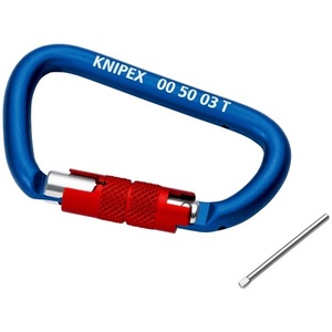 KNIPEX Blue Coated Carabiner 81 mm Long with Screw Lock Material Carabiner - Product Image 4