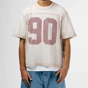 Fabricant personnalisé de maillot de football américain vintage en maille tricotée surdimensionnée col en V maillot en maille Boxy uniforme de football américain pour hommes - Product Image 6