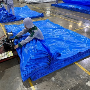 Bâche en PE de 200 g/m², bleue, haute résistance, imperméable, avec œillets métalliques pour couvrir les camions, les bateaux et les jardins - Product Image 4