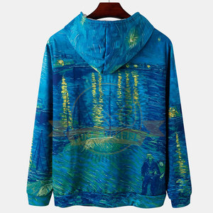 เสื้อฮู้ดดี้ผ้าฝ้ายแท้ 100% แบบซับลิเมชั่น สำหรับฤดูหนาว อุ่นสบาย ระบายอากาศได้ดี แห้งเร็ว คุณภาพสูง เสื้อผ้าลำลองผู้ชาย คอฮู้ด - Product Image 2