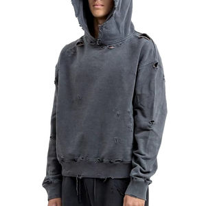 Sweat à capuche surdimensionné personnalisé pour homme, en coton délavé, style décontracté, sweat à capuche en molleton français de haute qualité, sweat à capuche pour homme - Product Image 1